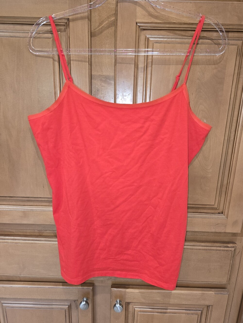 Ann Taylor Women's Orange Spaghetti Strap Tank Top Size L